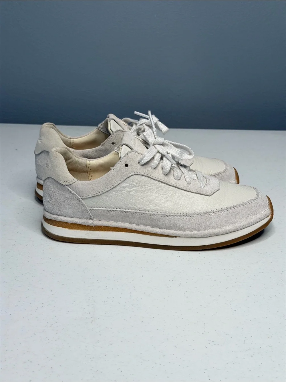Clarks Women's Cream and Tan Sneakers - Picture 3 of 10